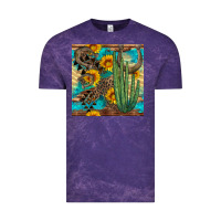 Cloud Purple horseshoe and cactus Vintage Tee - BundleAndBundleShop