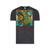 Vintage Black horseshoe and cactus Vintage Tee - BundleAndBundleShop