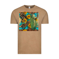 Vintage Coffee horseshoe and cactus Vintage Tee - BundleAndBundleShop