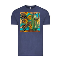 Vintage Denim horseshoe and cactus Vintage Tee - BundleAndBundleShop