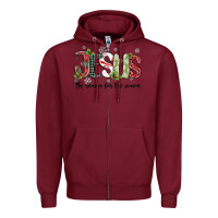 Burgundy jesus the reason for the season Zipper Hoodie - MaliasSmallBusiness