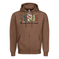Chestnut jesus the reason for the season Zipper Hoodie - MaliasSmallBusiness