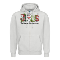 Dove Grey jesus the reason for the season Zipper Hoodie - MaliasSmallBusiness