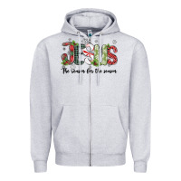 Heather Grey jesus the reason for the season Zipper Hoodie - MaliasSmallBusiness