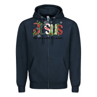 Navy jesus the reason for the season Zipper Hoodie - MaliasSmallBusiness