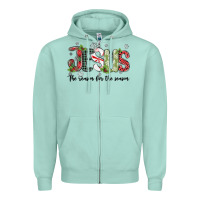 Seafoam jesus the reason for the season Zipper Hoodie - MaliasSmallBusiness