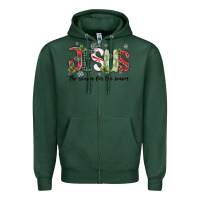 Sports Green jesus the reason for the season Zipper Hoodie - MaliasSmallBusiness