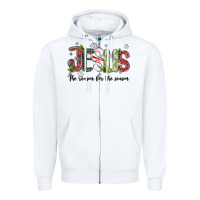 White jesus the reason for the season Zipper Hoodie - MaliasSmallBusiness