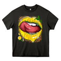 Asphalt lemon lips with leopard Heavy Core Tee - texasbilliewilder
