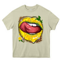Mossy lemon lips with leopard Heavy Core Tee - texasbilliewilder