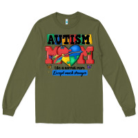 Army Green autism mom like a normal mom Long Sleeve Tee - MaliasSmallBusiness
