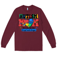 Burgundy autism mom like a normal mom Long Sleeve Tee - MaliasSmallBusiness