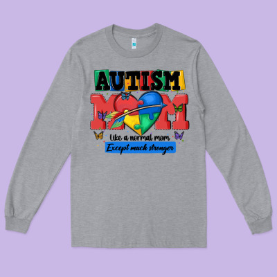 Autism Mom Like A Normal Mom Long Sleeve Tee Designed By Maliassmallbusiness