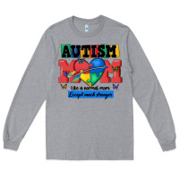 Heather Grey autism mom like a normal mom Long Sleeve Tee - MaliasSmallBusiness