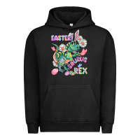 Pigment Black Easter Saurus Rex Easter Day Urban Hoodie - CowGirlArtShop