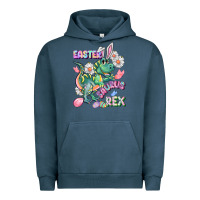 Pigment Midnight Navy Easter Saurus Rex Easter Day Urban Hoodie - CowGirlArtShop