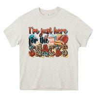 Cream i'm just here for the snacks american football Heavy Core Tee - Zillion Design Studio