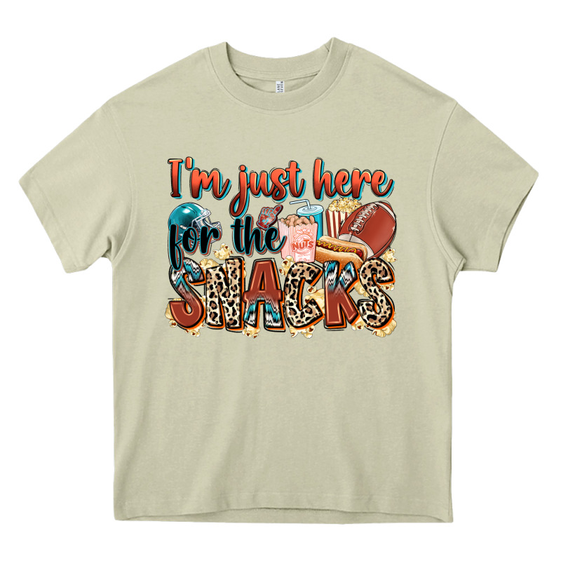 I'm Just Here For The Snacks American Football Heavy Core Tee by Zillion Design Studio | Teevron