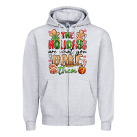Heather Grey the holidays are what you bake them Zipper Hoodie - MaliasSmallBusiness