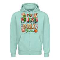 Seafoam the holidays are what you bake them Zipper Hoodie - MaliasSmallBusiness