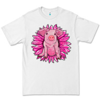 White pink sunflower pig Premium Tee - RanaPortraitStore