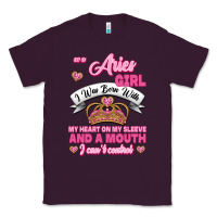 Plum As A Aries Girl I Was Born With My Heart On My Sleeve And A Mouth Classic Tee - Jasminsmagicworld