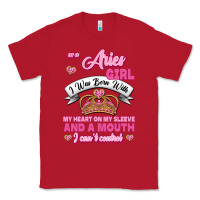 Red As A Aries Girl I Was Born With My Heart On My Sleeve And A Mouth Classic Tee - Jasminsmagicworld