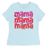 Baby Blue mama mama mama valentines day Ladies Tee - texasbilliewilder
