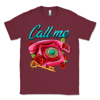 Burgundy call me roses and pink telephone Classic Tee - AdoDesignShop