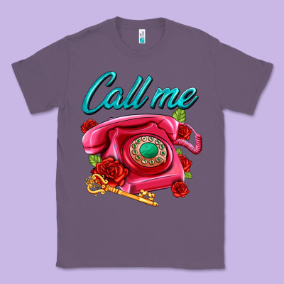 Call Me Roses And Pink Telephone Classic Tee Designed By Adodesignshop