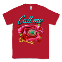 Red call me roses and pink telephone Classic Tee - AdoDesignShop
