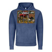 Vintage Denim Merry Christmas Tractor Vintage Hoodie - RanaPortraitStore