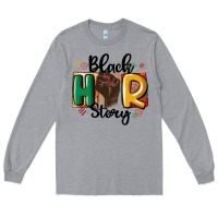 Heather Grey black story Long Sleeve Tee - MaliasSmallBusiness