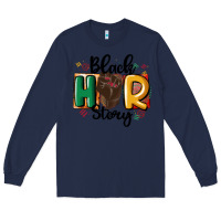 Navy black story Long Sleeve Tee - MaliasSmallBusiness