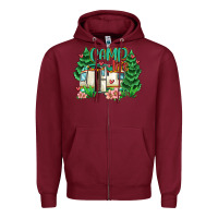 Burgundy camp life Zipper Hoodie - MaliasSmallBusiness