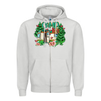 Dove Grey camp life Zipper Hoodie - MaliasSmallBusiness