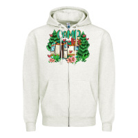 Oatmeal Heather camp life Zipper Hoodie - MaliasSmallBusiness