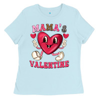 Baby Blue mamas valentine with cute heart Ladies Tee - texasbilliewilder