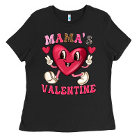 Black mamas valentine with cute heart Ladies Tee - texasbilliewilder