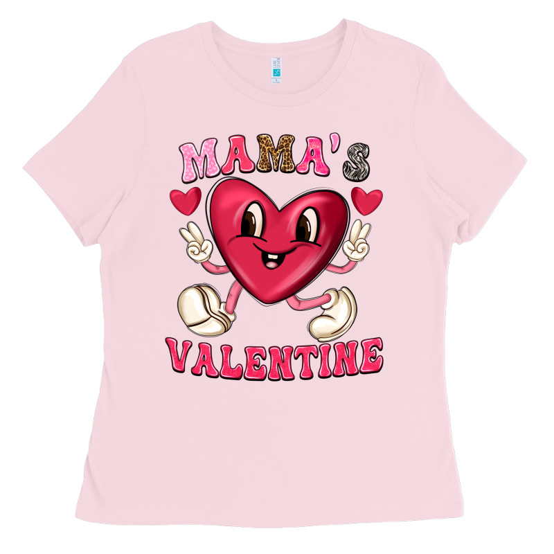 Mamas Valentine With Cute Heart Ladies Tee by texasbilliewilder | Teevron
