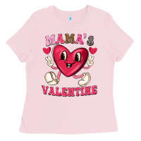Bubblegum Pink mamas valentine with cute heart Ladies Tee - texasbilliewilder