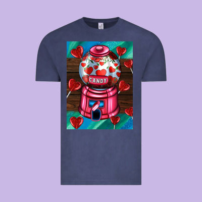 Candy Machine  With Heart Candies  Air Vintage Tee Designed By Adodesignshop