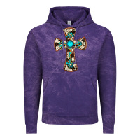 Cloud Purple cowhide gemstone  cross Vintage Hoodie - JahusDesignShop