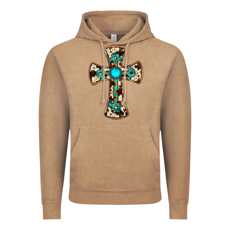 Cowhide Gemstone  Cross Vintage Hoodie by JahusDesignShop | Teevron