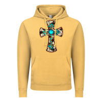 Vintage Mustard cowhide gemstone  cross Vintage Hoodie - JahusDesignShop