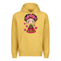 Antique Gold Mexican Girl Premium Hoodie - texasbilliewilder