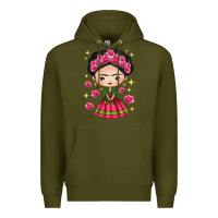 Army Green Mexican Girl Premium Hoodie - texasbilliewilder