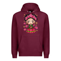 Burgundy Mexican Girl Premium Hoodie - texasbilliewilder