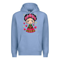 Colony Blue Mexican Girl Premium Hoodie - texasbilliewilder