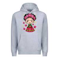 Heather Grey Mexican Girl Premium Hoodie - texasbilliewilder